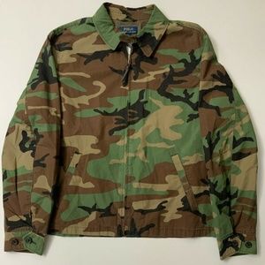 POLO RALPH LAUREN GREEN CAMO WINDBREAKER JACKET L